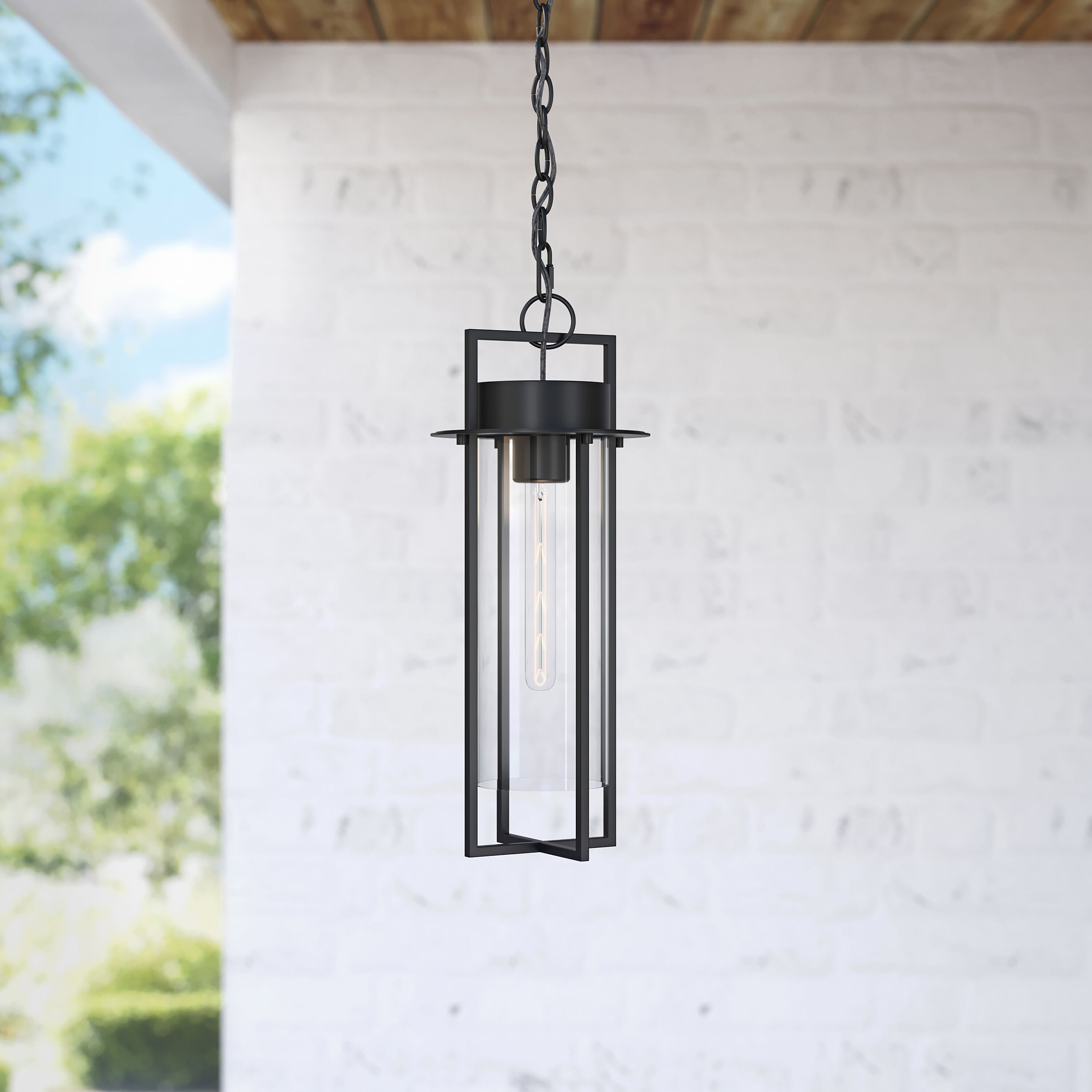 Russell 1 Light 8 inch Powder Coated Black Outdoor Hanging Lantern